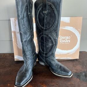 Sergio Tomani Black Heeled Boots for Women